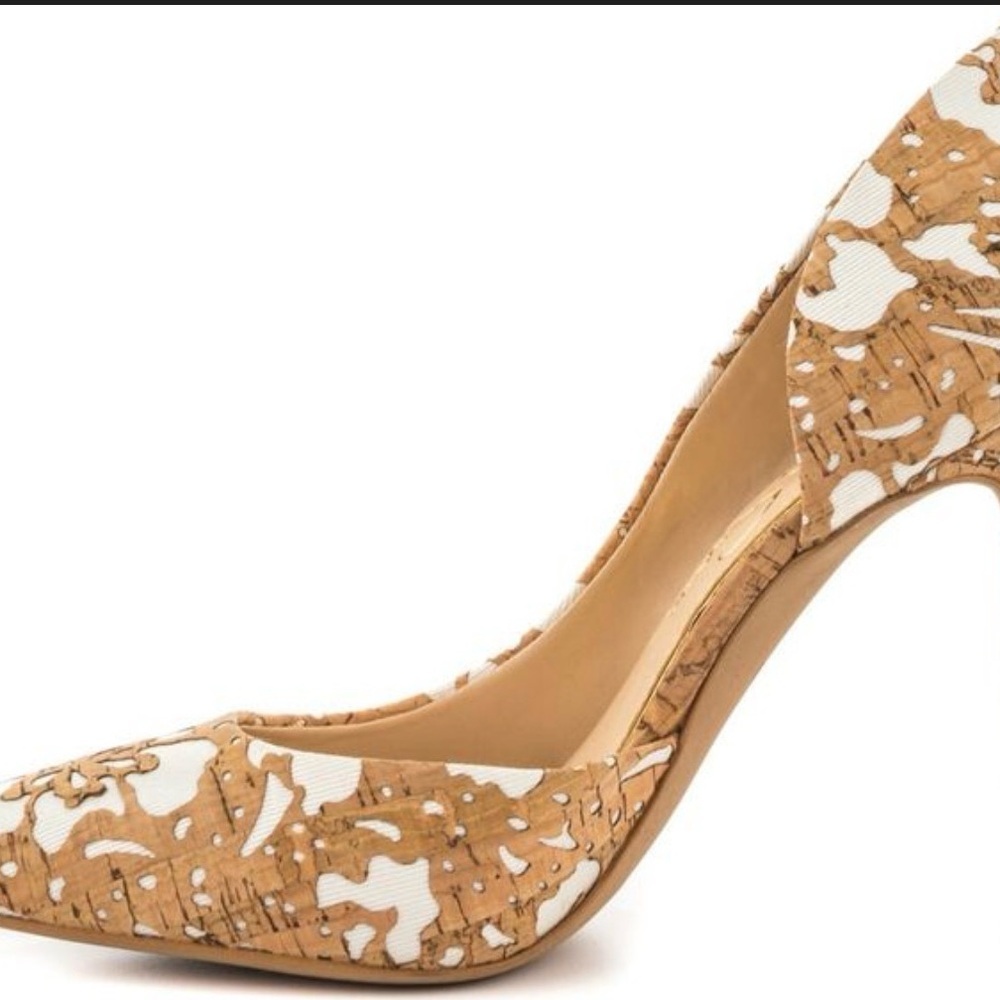 Jessica Simpson JS-Claudette Natural/White Floral Laser Cork Heels “SZ8M. NIB - Picture 9 of 11